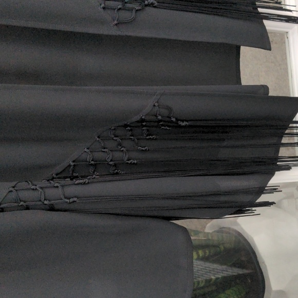 Chico's black semi sheer fringes kimono Size S - Picture 3 of 8